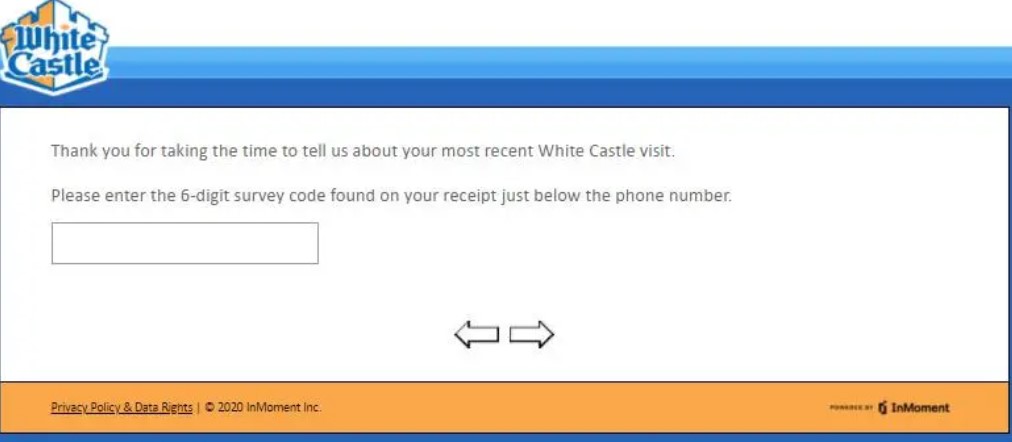 white castle survey form