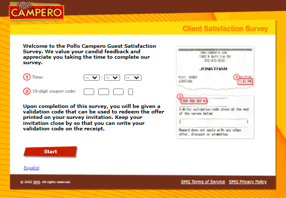 Pollo-Campero-Survey-Homepage-at-www.tellcampero.com